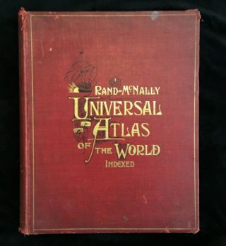 1897 Rand Mcnally Universal Atlas Of The World Indexed Large Folio Size Maps