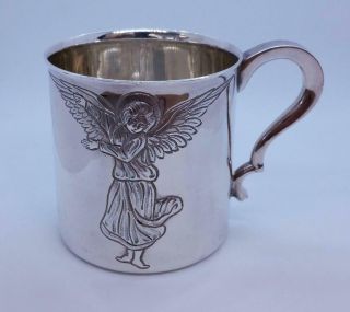 Tiffany & Co.  Sterling Silver Baby Cup With Angle Design