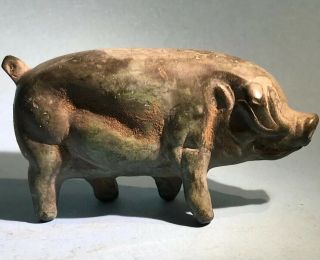 Ancient Roman Large Size Bronze Hog/wild Boar1st - 4th Ad