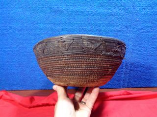 LARGE ANTIQUE NATIVE AMERICAN INDIAN WOVEN BASKET 5 2