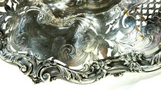 Very Large Antique Redlich & Co.  N.  Y.  Sterling Reticulated Pierced Fruit Bowl 6