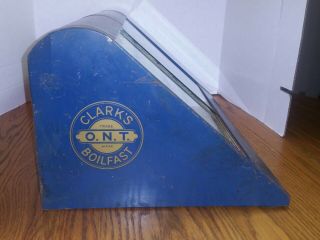 Antique Clark ' s O.  N.  T Boilfast Thread Slant Front Display Case 3
