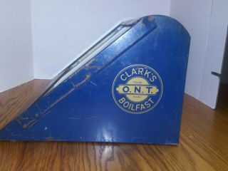 Antique Clark ' s O.  N.  T Boilfast Thread Slant Front Display Case 6
