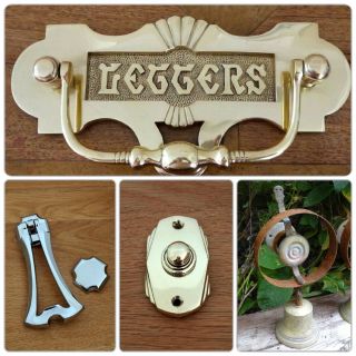 BRASS COAT HOOKS ART DECO DOOR HANDLES KNOBS HOOK HANGERS 9