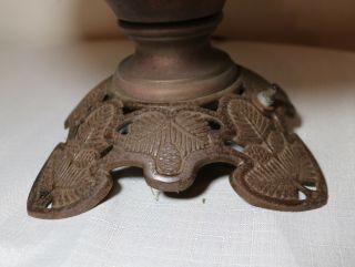 antique ornate Bradley Hubbard B&H copper cast iron electric table oil lamp 4