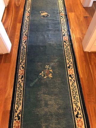 Antique 19th Century Peking Chinese Oriental Rug Carpet Runner 2 ' - 9 