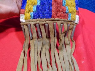 NATIVE AMERICAN BEADED POUCH BAG 4