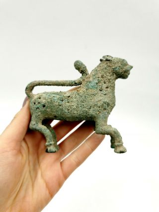 Large Rare Bronze Age Ca.  1000bc Bronze Hollow Cast Of A Beast R294