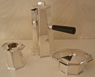 Gorgeous Rare Frank Lloyd Wright Designed Tiffany Sterling 3 Piece Coffee Set