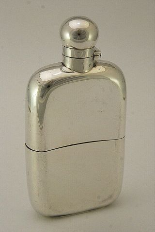 Stunning Fine Edwardian Sterling Silver Hip Flask