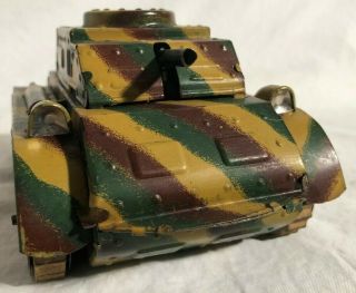 Vintage Tin Wind Up Panzer Tank Germany 1930s - 1940s 2