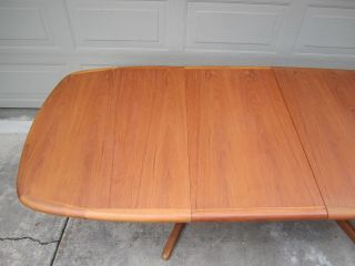 Vintage D - Scan teak oval dining table extension leaves Danish Modern Mid Century 11