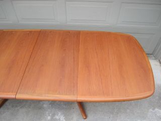 Vintage D - Scan teak oval dining table extension leaves Danish Modern Mid Century 12