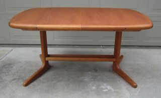 Vintage D - Scan teak oval dining table extension leaves Danish Modern Mid Century 5