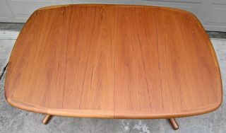 Vintage D - Scan teak oval dining table extension leaves Danish Modern Mid Century 6