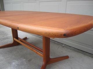 Vintage D - Scan teak oval dining table extension leaves Danish Modern Mid Century 9