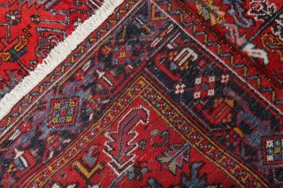 Vintage FADED RED Heriz Serapi Persian Area Rug All - Over Geometric Oriental 7x10 10