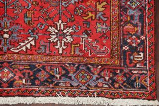 Vintage FADED RED Heriz Serapi Persian Area Rug All - Over Geometric Oriental 7x10 6