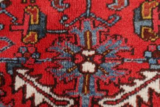 Vintage FADED RED Heriz Serapi Persian Area Rug All - Over Geometric Oriental 7x10 9