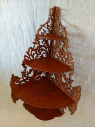 Antique Victorian Wooden Whatnot Corner Shelf - Large 35 