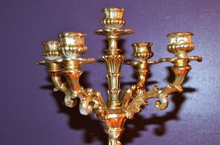 Antique Ornate Golden Cast Metal Angel Cherub Candelabra French Candle Holder 10