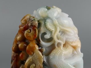 Chinese Exquisite Hand - carved Dragon Carving jadeite jade Pendant 2