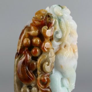 Chinese Exquisite Hand - carved Dragon Carving jadeite jade Pendant 3