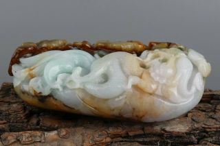 Chinese Exquisite Hand - carved Dragon Carving jadeite jade Pendant 5