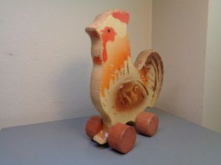 LEGO DENMARK VINTAGE 1940 ' S WOOD ROOSTER ULTRA RARE ITEM 3