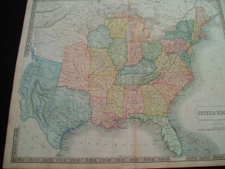1840 Hall Map Republic of Texas United States Wisconsin Iowa Nebraska Territory 11