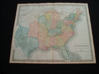 1840 Hall Map Republic Of Texas United States Wisconsin Iowa Nebraska Territory