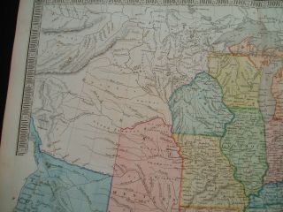 1840 Hall Map Republic of Texas United States Wisconsin Iowa Nebraska Territory 4