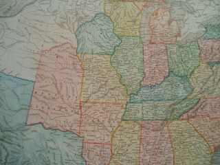 1840 Hall Map Republic of Texas United States Wisconsin Iowa Nebraska Territory 5