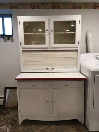Vintage Hoosier Kitchen Cabinet White