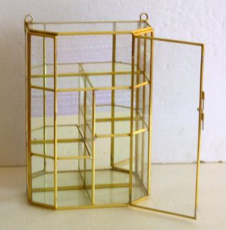 Glass & Brass Small Curio Display Cabinet 2