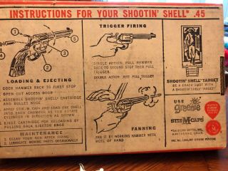 Mattel Shootin Shell 45 cap gun in its box n/mint 5