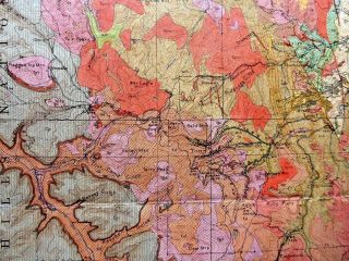 VINTAGE LOVELY MAP AREAL GEOLOGY SOUTH DAKOTA LEAD QUADRANGLE 1921 EDT STANFORD 5