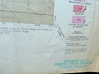 VINTAGE LOVELY MAP AREAL GEOLOGY SOUTH DAKOTA LEAD QUADRANGLE 1921 EDT STANFORD 8