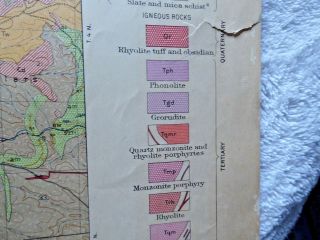 VINTAGE LOVELY MAP AREAL GEOLOGY SOUTH DAKOTA LEAD QUADRANGLE 1921 EDT STANFORD 9