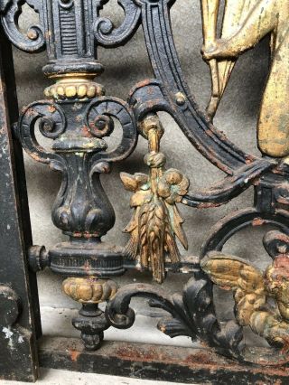 Exceptional 19th C.  French Gothic Cast iron Church Gate/Doors with angels 9