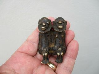 An Antique African? Bronze Figure Of Two Men 18/19th C ?