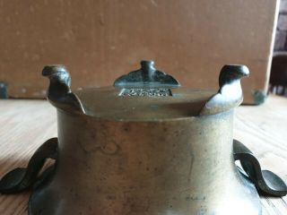 Antique Chinese Bronze Censer With Handles & Signed 6 Character Mark 5