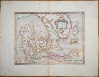 Ortelius Map Of Denmark Daniae Regni Typus - 1579