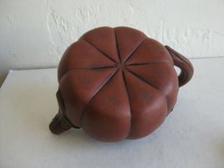 Fine Old Chinese Yixing Zisha Pottery Teapot Tea Pot Figural Pumpkin SIGNED 11