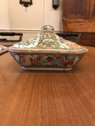 19th Century Chinese Rose Medallion Covered Serving Dish