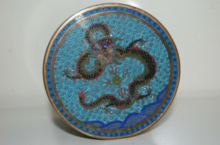 1900 ' s Chinese Gilt Cloisonne Enamel Green Dragon Box Tea Caddy Humidor 398G 4