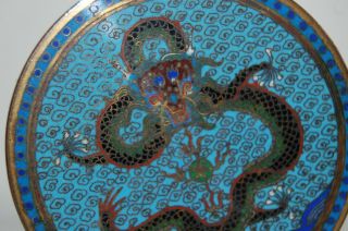 1900 ' s Chinese Gilt Cloisonne Enamel Green Dragon Box Tea Caddy Humidor 398G 5