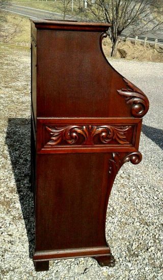 Antique Mahogany Victorian Ladies Drop Front Desk Claw Foot Art Nouveau 1900 ' s 9