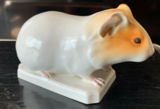 Antique Porcelain Guinea Pig Figurine Artist Signed B&g Royal Copenhagen Style