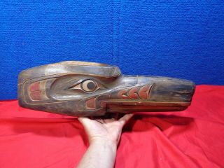 Large Old Northwest Coast Native American Carved Wood Mask 4